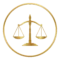 Logo officiel du cabinet de Maître Lauren KRASKA à Castres : balance de la justice dorée stylisée.